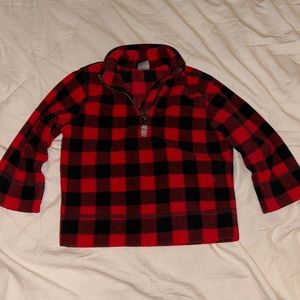 Carter’s, 2T, Red & Black Plaid Fleece, Pullover